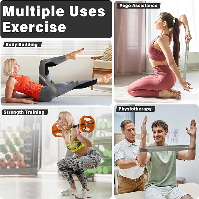Resistance Bands for Working Out, Exercise Bands Resistance Bands Set with 5 Resistance Levels, Latex Loop Bands for Women Men, Workout Bands for Legs, Glutes, Strength Training, Yoga, Home Gym