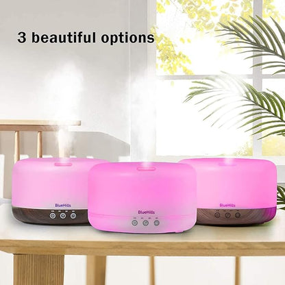 BlueHills Premium 1000 ML XL Essential Oil Diffuser Aromatherapy Humidifier with Remote for Large Room Home 18 Hour Run Huge Coverage Area 1 Liter Mood Lights Extra Large Capacity White D001