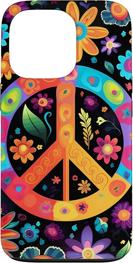 iPhone 13 Pro Peace Sign Hippie Floral Case