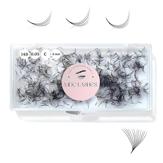 500 Promades Eyelash Fans| 5D-20D, 0.03-0.05-0.07 Thickness, C/CC/D Curls, 8-18mm| Volume Lash Extensions Premade Lash Fans Pro Pre Made False Eyelashes Pestañas Pelo A Pelo(16D-0.05-CC-16)