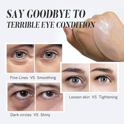 Under Eye Patches with Collagen and Peptide Eye Mask for Dark Circles and Puffiness,Face Mask Skin Care Products 30 Pairs