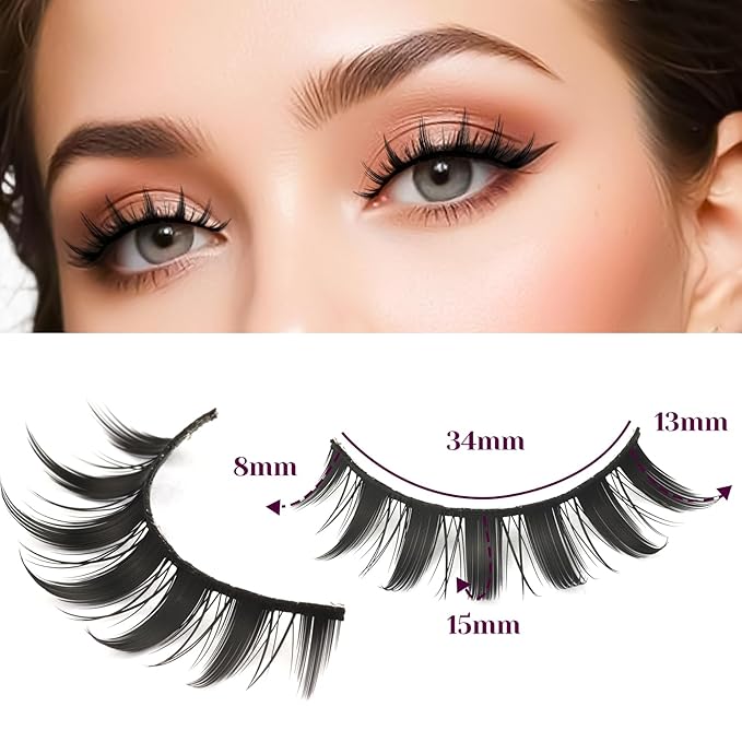 Losha Lashes Spiky Manga Lashes 14 Pairs Wispy False Eyelashes 8D Soft Anime Eye Lashes Natural Fluffy Asian Fake Eyelashes (Manga-14P)