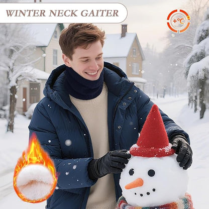 Neck Warmer Gaiter, Winter Fleece Lined Face Mask Scarf for Men Women, Thick Warm Cold Weather Running Ski Neck Cover