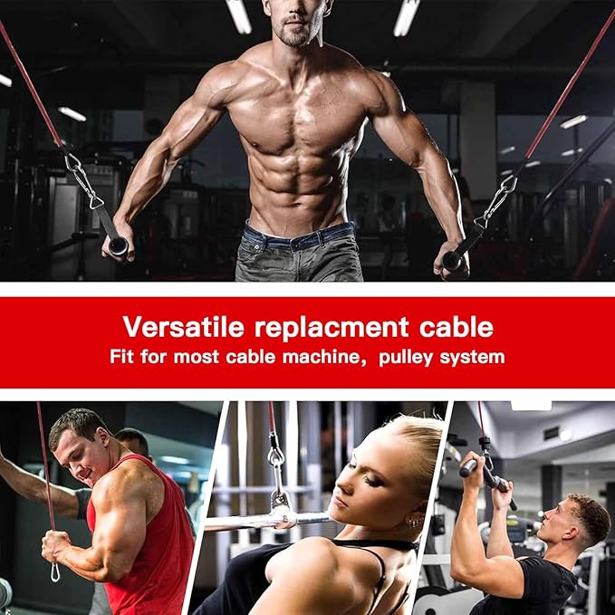 Replacement Cables for Home Gym, Fitness Pulley Cable, Weight Machine Replacement Cable -Thick 5mm(0.2inch) Heavy Duty Steel Wire Rope for Home Gym Cable