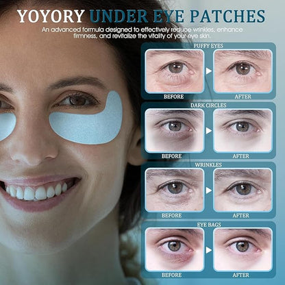 Under Eye Patches Masks - for Eye bags with Collagen and Hyaluronic Acid, Dark Circles,and Fine Lines, puffiness Smoothing Skin Care Treatment for Women and Men, (30 Pcs) white