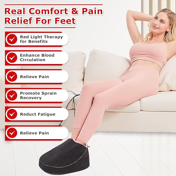AOBOCO Infrared & Red Light Therapy Slippers - 240PCS LED Foot Pain Relief Deeper Therapy Device for Heel Toe Feet Instep as Present for Men & Women Home Use