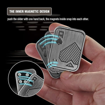 Fidget Toys Adults, EDC Metal Fidget Slider, Magnetic Poker Push Card, Sensory Toys for Anxiety ADHD Autism, Cool Fidgets for Teens Boy, Small Magnet Toys for Stress Relief Gifts