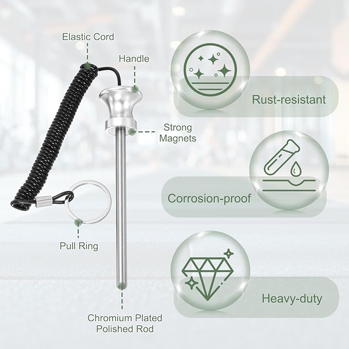Weight Stack Pin, Weight Gym Pin Strength Training Equipment Replacement with Pull Rope for Commercial Home