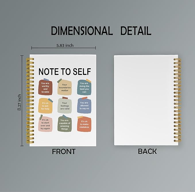 Note to Self Mental Health Self Love Journal, Mental Health Gifts, Therapy Journal for Mental Health, Therapy Notebook, Mental Health Journal for Women, Spiral Notebook 5.5x8.3 with 164 Pages