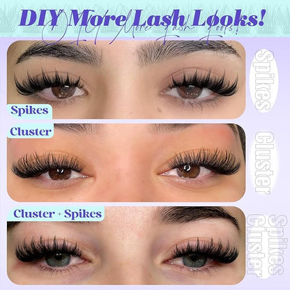 Lash Clusters Manga Eyelash Clusters Wispy Cluster Lashes with Spikes D Curl Cluster Eyelash Extensions 10-16mm Individual Lashes with 13-19mm Spikes Lashes DIY Anime Lash Extension Look by Yawamica