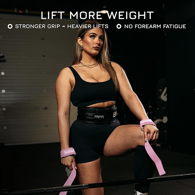 Breaking Limits Gym Straps Weight Lifting Wrist Wraps Bundle – Workout Lifting Straps for Deadlift – Wrist Straps for Weightlifting Men & Women - Muñequeras Para Gym