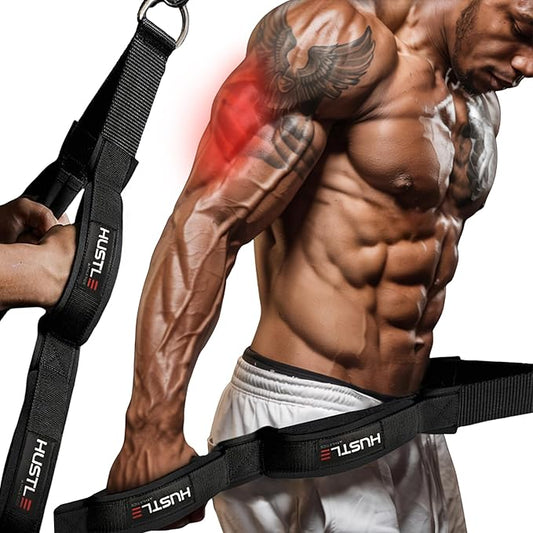 Hustle Athletics Tricep Rope Cable Attachments for Gym Use - Perfect Gym Equipment for Home/Gym Accessories - Multi Workout Rope Cable Machine Attachment -Best Gym Rope Grip with 4 Anti-Slip Handles