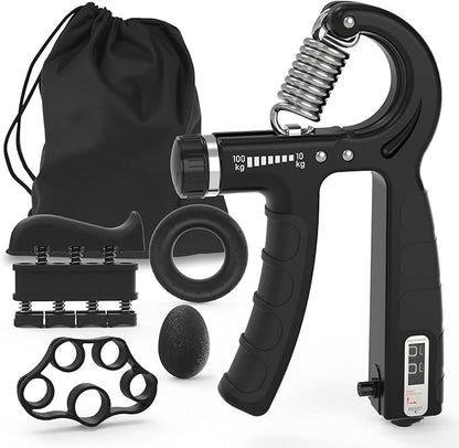 JKSHMYT Grip Strength Trainer Kits (5 Pack), Adjustable Resistance Forearm Strengthener, Hand Gripper Strengthener for Muscle Building and Injury Recovery for Athletes