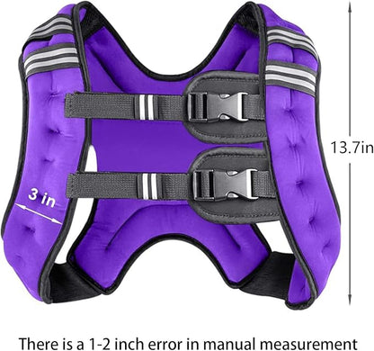 Prodigen Weighted Vest for Women and Men 8 12 16 20 25 30 Lbs with Reflective Stripe and Double Adjustable Buckle Straps Weight Vests for Strength Training, Jogging, Cardio, Weight Loss