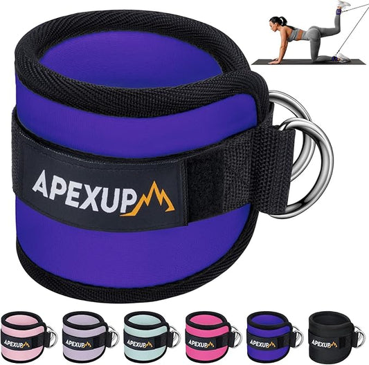 APEXUP Ankle Strap for Cable Machine, Ankle Resistance Bands, Cable Kick Back Straps for Gym, Glute Workouts, Leg Extensions, Adjustable Straps with Neoprene Padding
