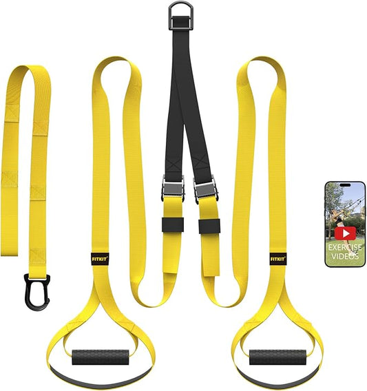 Suspension Bodyweight Fitness Training Kit, Full Body Workouts Home Gym Resistance Trainer Straps for Total Body Workouts