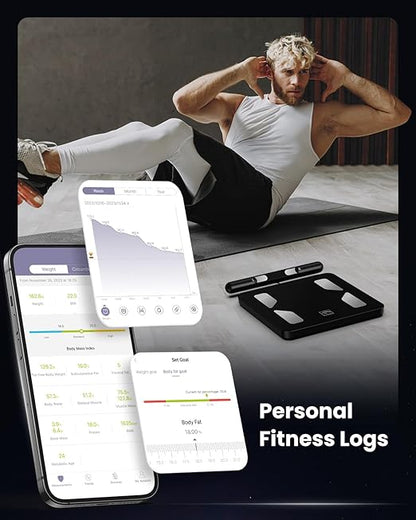 FITINDEX Body Composition Scale for Body Weight, FITINDEX Smart Measuring Tape for Body, Accurate Digital Bluetooth Body Tape Measure for Weight Loss