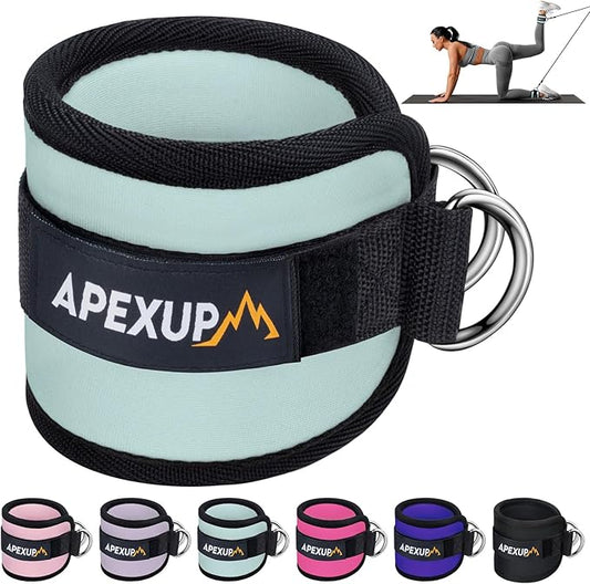 APEXUP Ankle Strap for Cable Machine, Ankle Resistance Bands, Cable Kick Back Straps for Gym, Glute Workouts, Leg Extensions, Adjustable Straps with Neoprene Padding