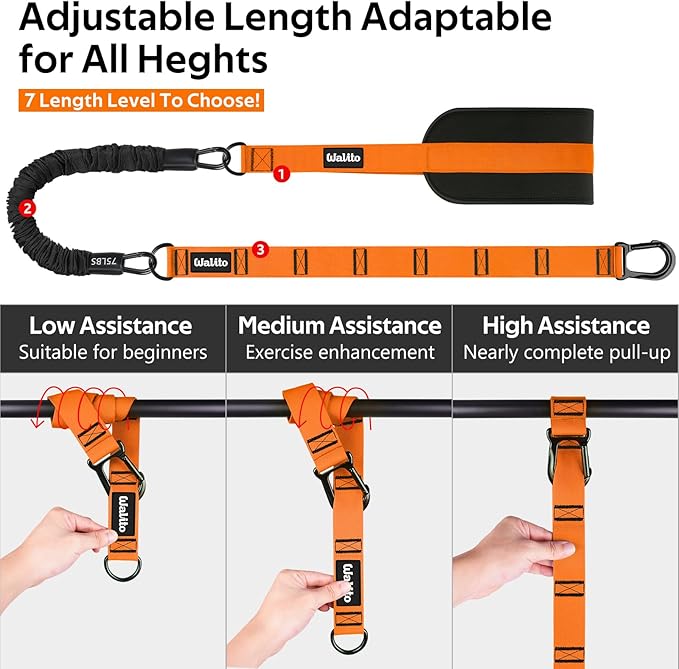 Pull Up Assistance Bands Set, Heavy Duty Adjustable Pull Up Assist Band with Feet Rest, Strength Training Bands for Home Gym Fitness, Pull-Up Bar, Calisthenics and Body Stretching