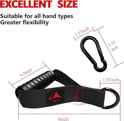 Heavy Duty Gym Exercise Handles Attachment for Cable Machine,Resistance Band,Pulley System Fitness Workout Equipment, with Elastic Rubber Grip