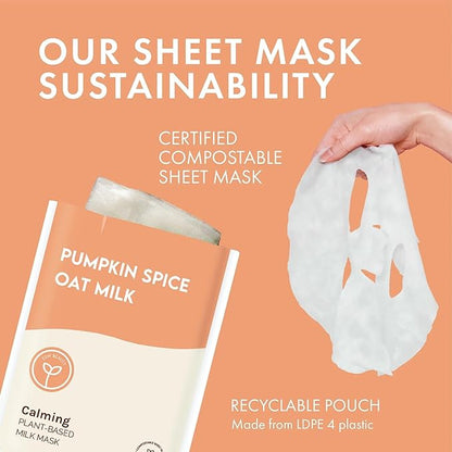 ESW Beauty Pumpkin Spice Oat Milk – Calming Plant-Based Milk Face Mask – Pumpkin Extract for Dry, Sensitive Skin – Soothes, Reduces Oil & Fights Breakouts