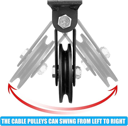 KORIKAHM Power Rack Pulley Attachment, LAT Pulldown Machine - Cable & Weight Dual Pulley System for Home Gym Strength Training, Power Racks