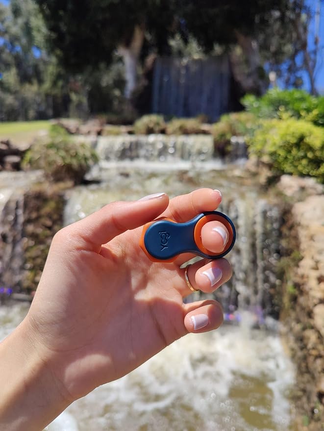 Yogi Fidget Toy – Silent Sensory Spinner for Adults & Kids – Stress Relief Fidgets for ADHD, Anxiety – Fidget Toys for Adults – Includes 5 Finger-Fit Rings – Work, School & Travel – 3-Pack