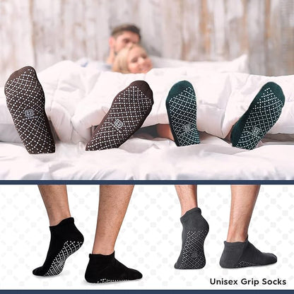 unenow Unisex Non Slip Grip Socks with Cushion for Yoga Pilates Barre Home & Hospital