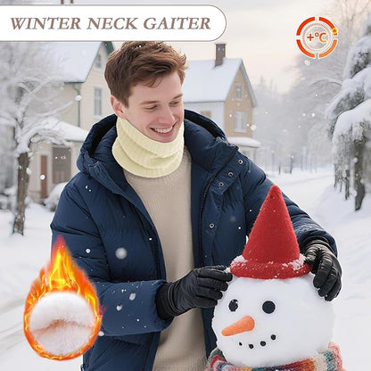 Neck Warmer Gaiter, Winter Fleece Lined Face Mask Scarf for Men Women, Thick Warm Cold Weather Running Ski Neck Cover