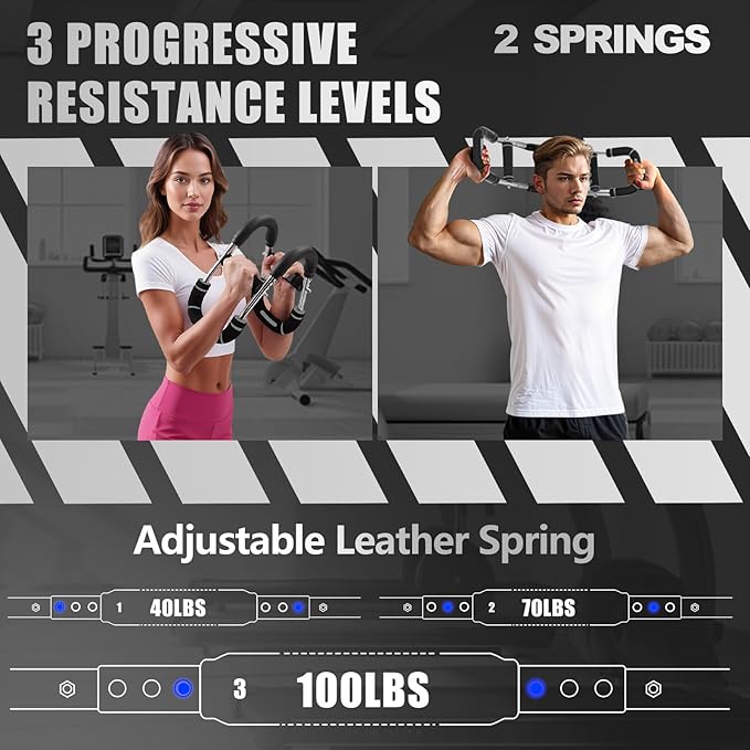 2025 Pro Twister Arm Trainer, Adjustable Power Twister Bar, Chest Shoulder Arm Workout Equipment, Portable Detachable Upper Body Fitness Machine for Home & Gym
