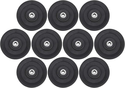 Keenso 10 Pcs 115mm Nylon Bearing Pulley Wheel Replacement Home Gym Equipment Machine Attachments Exercise Accessory