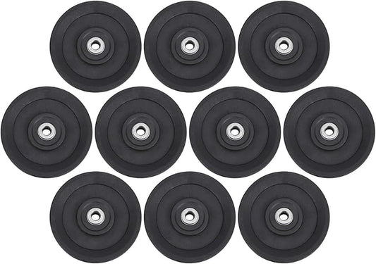 Keenso 10 Pcs 115mm Nylon Bearing Pulley Wheel Replacement Home Gym Equipment Machine Attachments Exercise Accessory