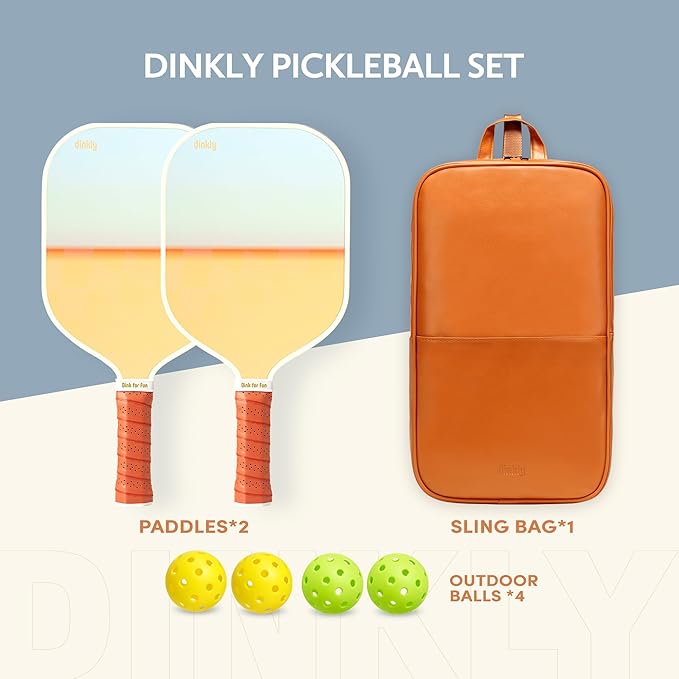 Pickleball Paddles Set of 2/4- USAPA Approved Graphite/Fiberglass Pickleball Racket, 2 Pickleball Rackets, 4 Balls and 1 Portable Carry Bag, Aesthetic Pickle Ball Set for Men Women Beginners