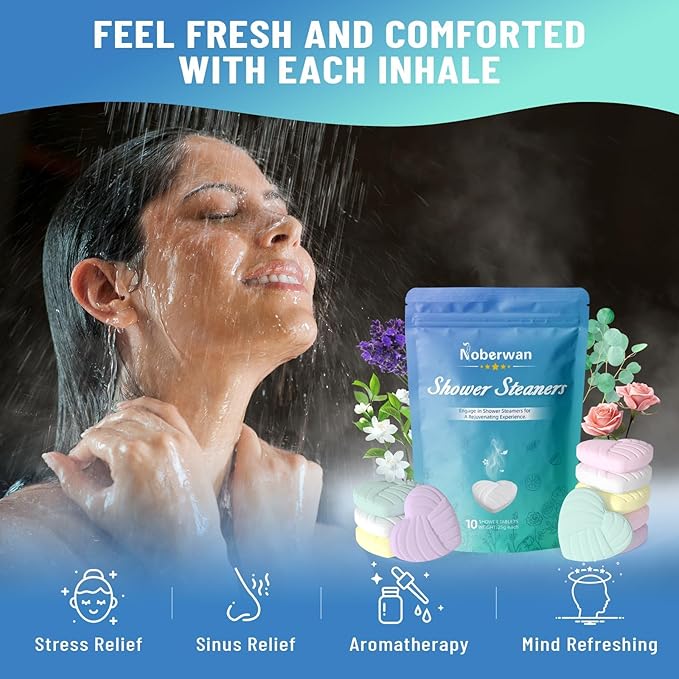 Shower Steamers Aromatherapy for Women Men,10 Pack Organic Essential Oils, Spa Relaxation,Travel Essentials Aromatherapy Bath,Birthday Gifts for Her