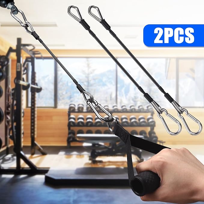 TOBWOLF Gym Cable Extension, Fitness Extension Rope Attachment Compatible with Home Gym Accessories Thick 0.2", Replacement Gym Cable Machine Extension for LAT/Tricep Pull Down, Leg Extensions Machine