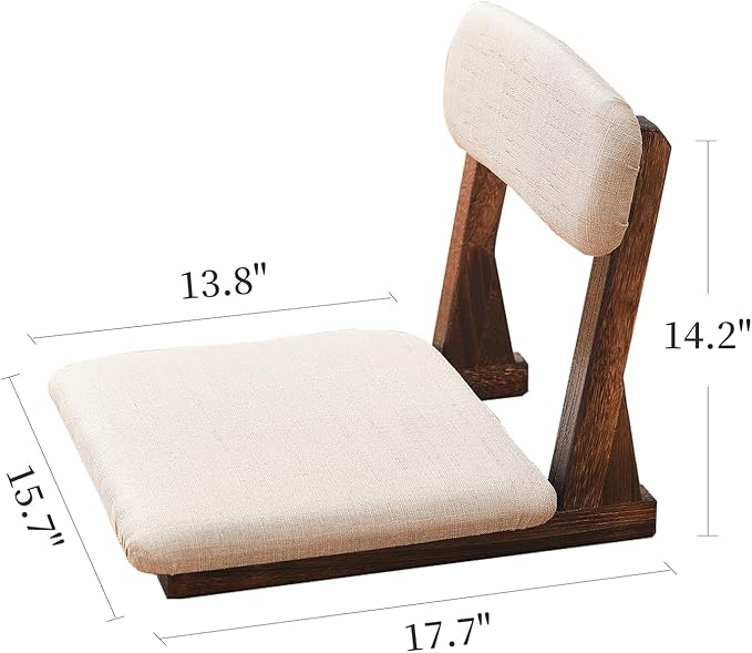 Meditation Chair with Back Support,Japanese Floor Chair,Back Jack for The Floor,Floor Seating,Tatami Floor Seats