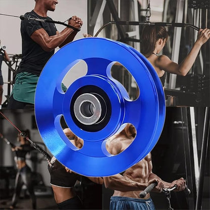 Pulley system for home gym, Aluminum GYM Pulley Wheel Universal Aluminum Alloy Bearing Pulley Wheel for Cable Machine Gym Equipment Part Garage Door