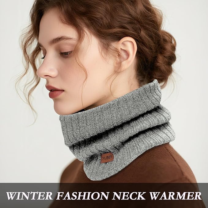 Neck Warmer Gaiter, Winter Fleece Lined Face Mask Scarf for Men Women, Thick Warm Cold Weather Running Ski Neck Cover