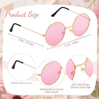 Norme 3 Pcs Hippie Costume Accessories 70s Peace Sign Necklace Tie Dye Hippie Headband Sunglasses Halloween Party Decor