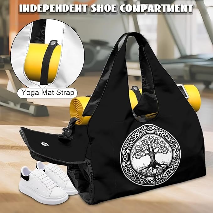 Yoga Mat Bag for Women Men Large Carryall Tote with Adjustable Shoulder Strap for Gym Yoga Travel Pilates Office