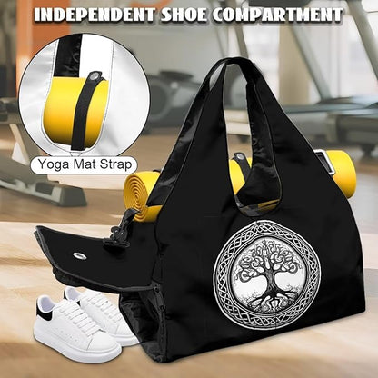 Yoga Mat Bag for Women Men Large Carryall Tote with Adjustable Shoulder Strap for Gym Yoga Travel Pilates Office
