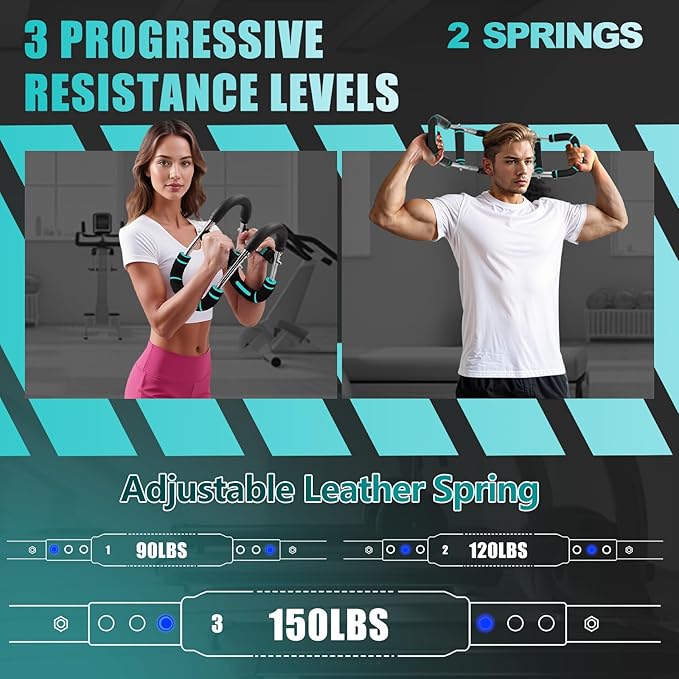 2025 Pro Twister Arm Trainer, Adjustable Power Twister Bar, Chest Shoulder Arm Workout Equipment, Portable Detachable Upper Body Fitness Machine for Home & Gym