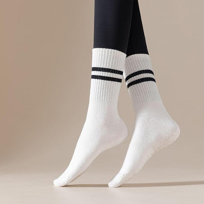 3/6 Pairs Cute Pilates Socks with Grips,Yoga Socks Barre Sock Non Slip Embroidery for Barre Ballet Barefoot Workout