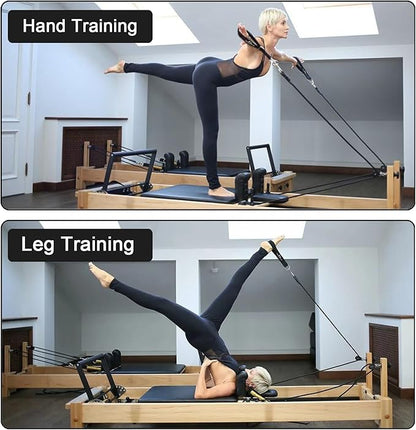 Pilates Double Loop Straps for Pilates Reformer, Fitness Metal D Ring Straps Handle, Pilate Accessories Yoga Wristbands Exercise Straps for Gym Home Workout 2PCS