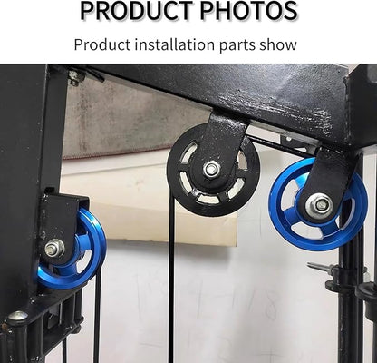 Pulley system for home gym, Aluminum GYM Pulley Wheel Universal Aluminum Alloy Bearing Pulley Wheel for Cable Machine Gym Equipment Part Garage Door