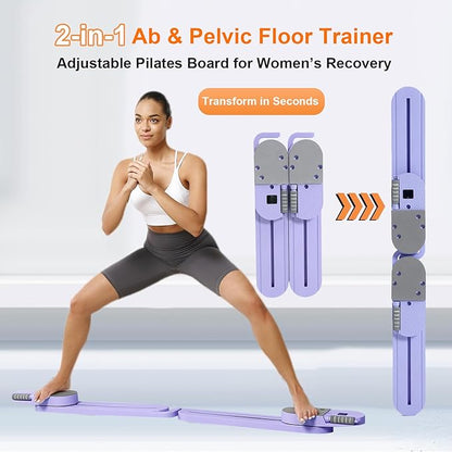 Portable Pilates Reformer Set for Women, Multi-Functional Pilates Exercise Board with Resistance Bands for Home Workouts, Core Strengthening, Toning, Abdominal Sculpting, Full-Body Fitness