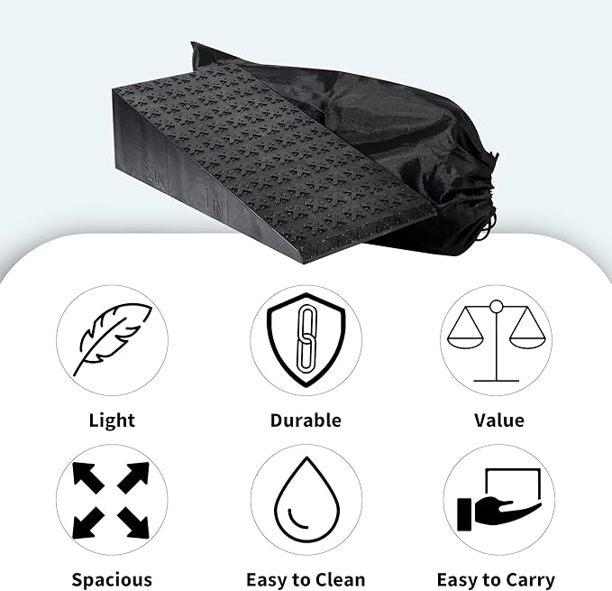 2 PCS Squat Wedge - Durable Slant Board for Calf Stretching, Can Support up to 1,500 lbs, Carry Bag, Non-slip pad Included