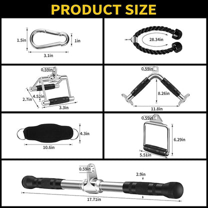 Cable Machine Attachment, LAT Pulldown Attachments, Home Gym Accessories, Triceps Pull Down Attachment