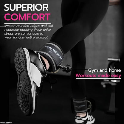 Ankle Strap for Cable Machine Attachments, Gym Accessories for Women and Men, Neoprene Ankle Cuffs for glute Kickback, Leg Workouts ande Booty Hip Abductors Exercise