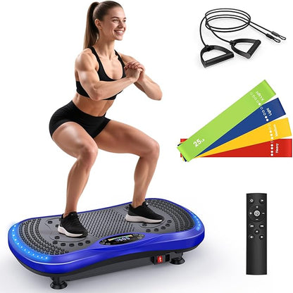 Vibration Plate Exercise Machine for Lymphatic Drainage, Vibration Machine for Full-Body Weight Loss Shaping, Vibrate Fitness Platform 400 Lbs & 200 Adjustable Speeds for Women Men Home Gym